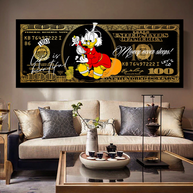 Scrooge McDuck One Million Dollar Canvas Wall Art-MinimalisticDecor.com