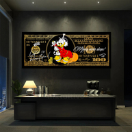 Scrooge McDuck One Million Dollar Canvas Wall Art-MinimalisticDecor.com