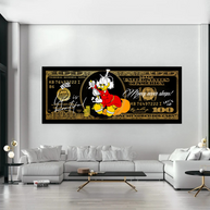 Scrooge McDuck One Million Dollar Canvas Wall Art-MinimalisticDecor.com
