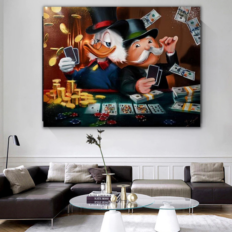 Scrooge McDuck Poker Legends: Mr Monopoly Wall Art-MinimalisticDecor.com