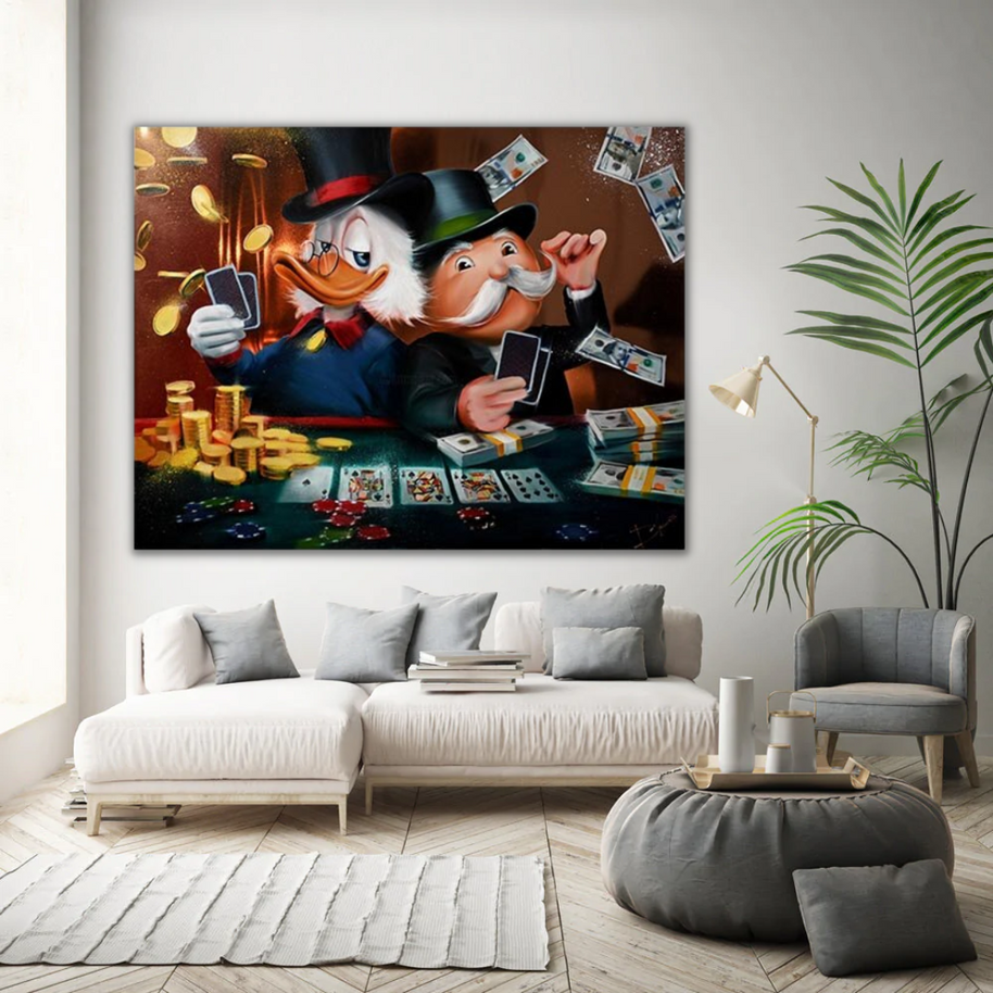 Scrooge McDuck Poker Legends: Mr Monopoly Wall Art-MinimalisticDecor.com