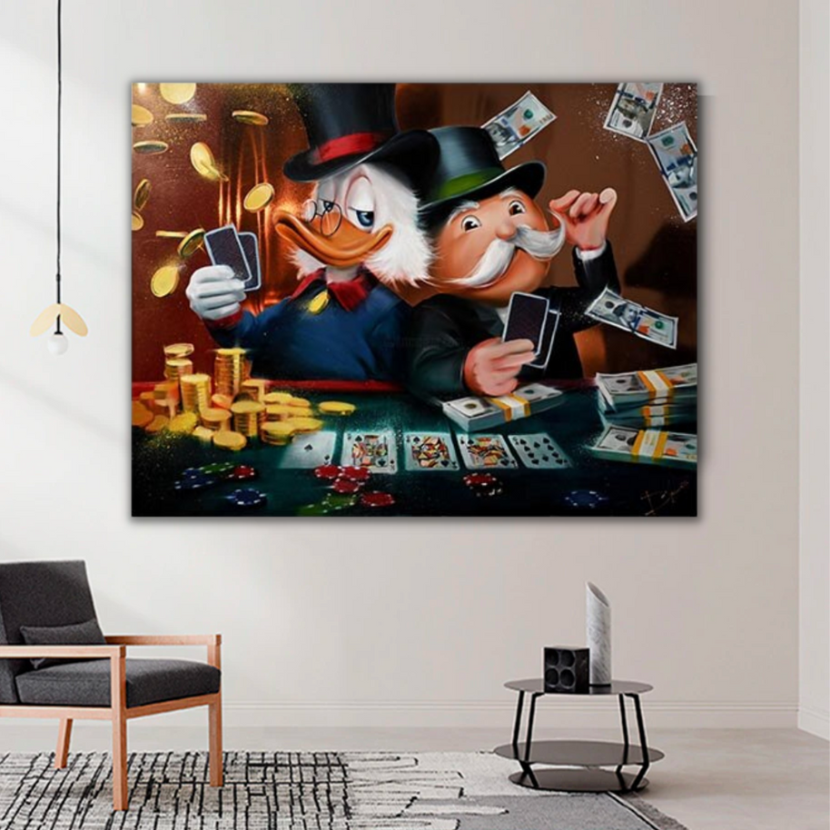 Scrooge McDuck Poker Legends: Mr Monopoly Wall Art-MinimalisticDecor.com