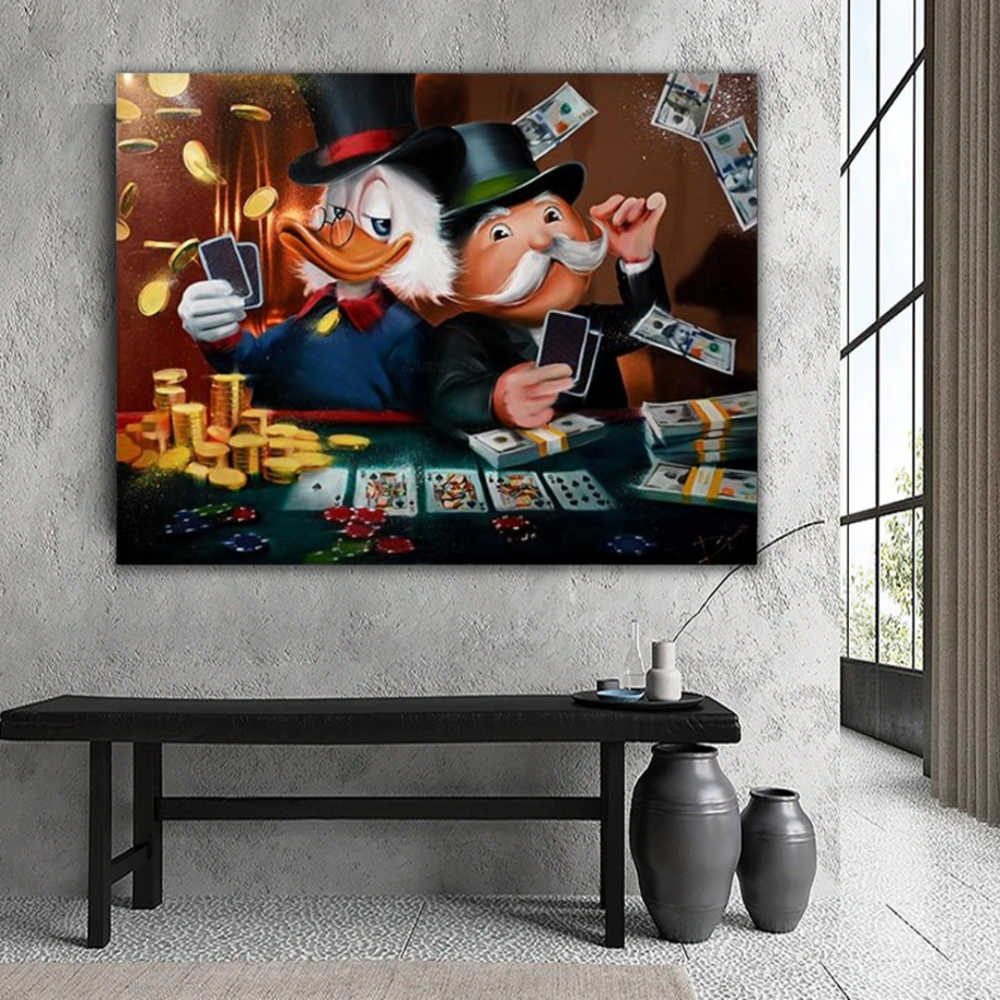 Scrooge McDuck Poker Legends: Mr Monopoly Wall Art-MinimalisticDecor.com