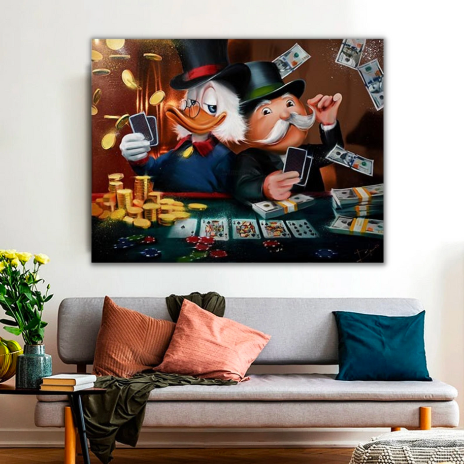 Scrooge McDuck Poker Legends: Mr Monopoly Wall Art-MinimalisticDecor.com