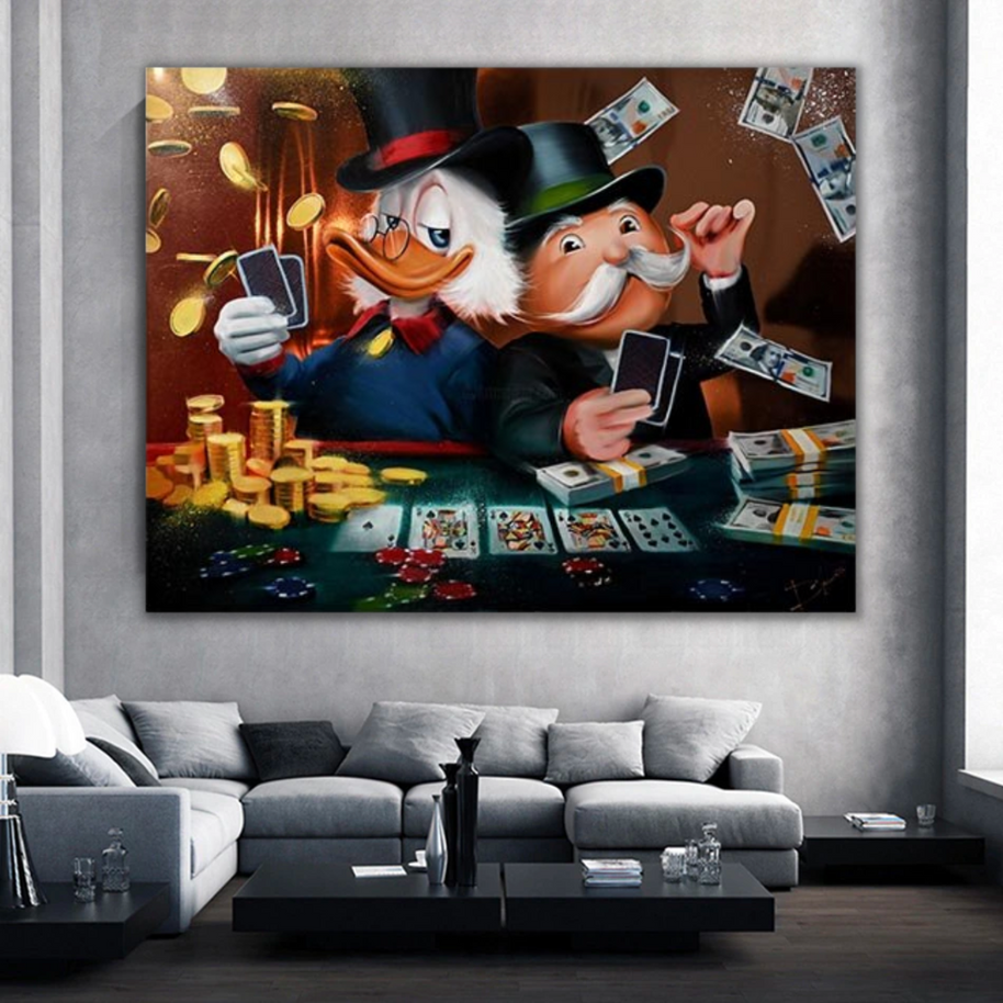 Scrooge McDuck Poker Legends: Mr Monopoly Wall Art-MinimalisticDecor.com