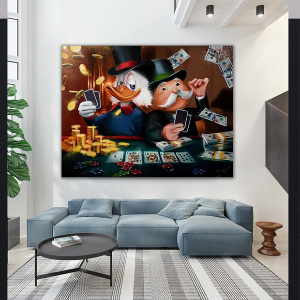 Scrooge McDuck Poker Legends: Mr Monopoly Wall Art-MinimalisticDecor.com