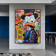 Scrooge McDuck Pop Art Bitcoin Millionaire Canvas Wall Art-MinimalisticDecor.com
