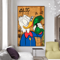 Scrooge McDuck Smells Money by Alec Canvas Wall Art-MinimalisticDecor.com