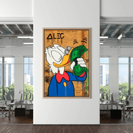 Scrooge McDuck Smells Money by Alec Canvas Wall Art-MinimalisticDecor.com