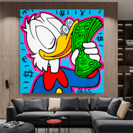 Scrooge McDuck Smells Money by Alec Canvas Wall Art-MinimalisticDecor.com