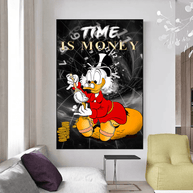 Scrooge McDuck Time is Money Canvas Wall Art-MinimalisticDecor.com