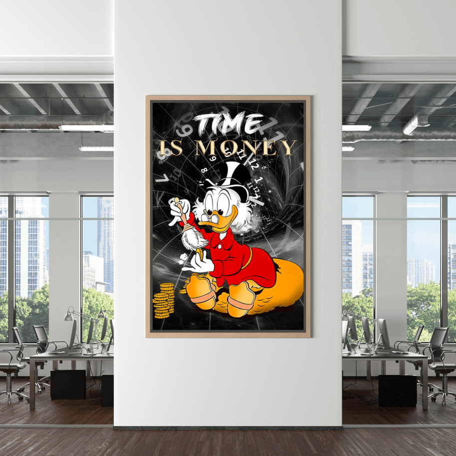 Scrooge McDuck Time is Money Canvas Wall Art-MinimalisticDecor.com