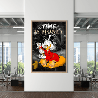 Scrooge McDuck Time is Money Canvas Wall Art-MinimalisticDecor.com