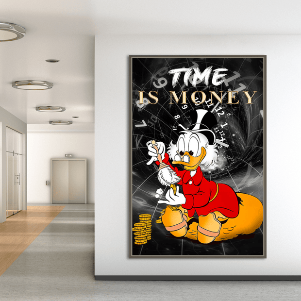 Scrooge McDuck Time is Money Canvas Wall Art-MinimalisticDecor.com