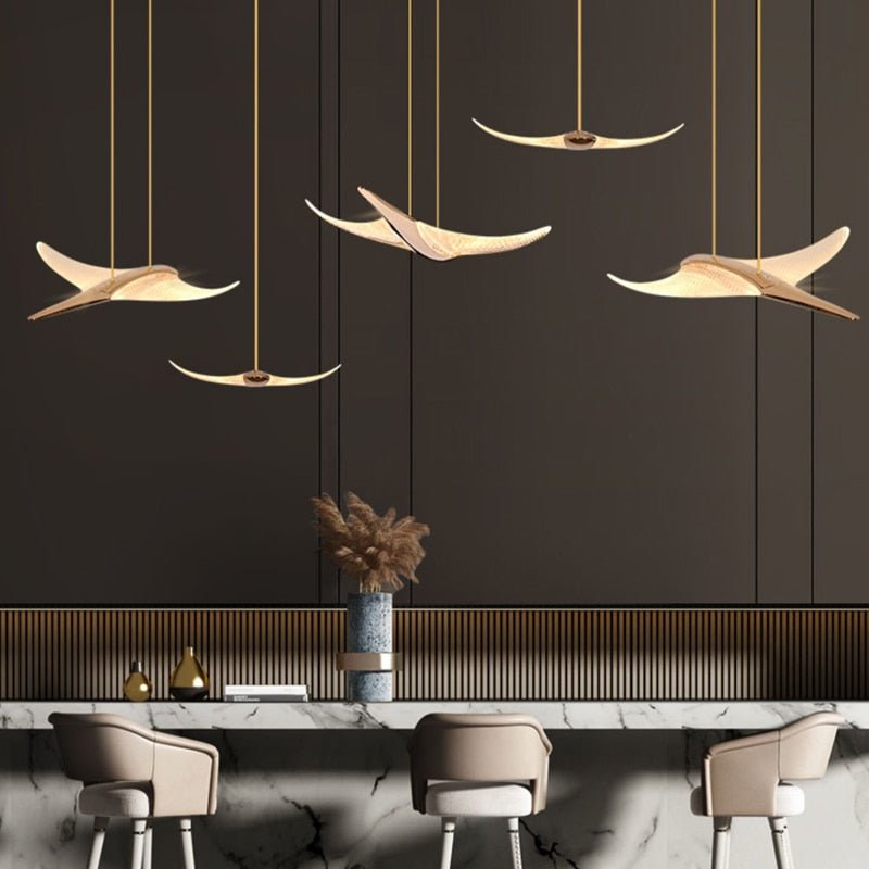 Seagull Bird Light Staircase Chandelier – Elegant LED Pendant with Artistic Design-MinimalisticDecor.com