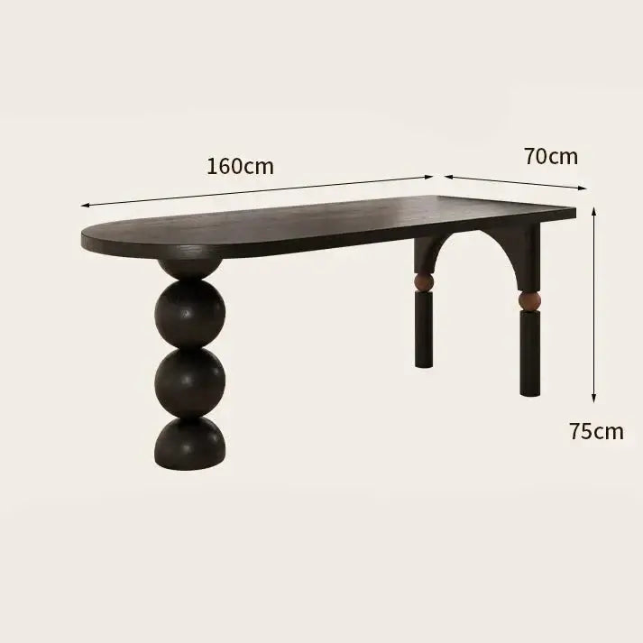 Semicircle Wooden Island Dining Table-MinimalisticDecor.com