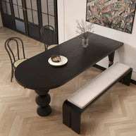 Semicircle Wooden Island Dining Table-MinimalisticDecor.com
