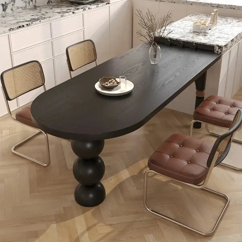 Semicircle Wooden Island Dining Table-MinimalisticDecor.com