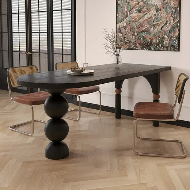 Semicircle Wooden Island Dining Table-MinimalisticDecor.com