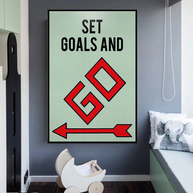 Set Goals and Go: Monopoly Canvas Wall Art-MinimalisticDecor.com