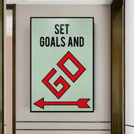 Set Goals and Go: Monopoly Canvas Wall Art-MinimalisticDecor.com