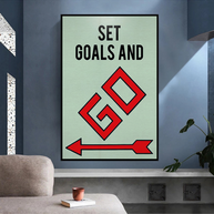 Set Goals and Go: Monopoly Canvas Wall Art-MinimalisticDecor.com
