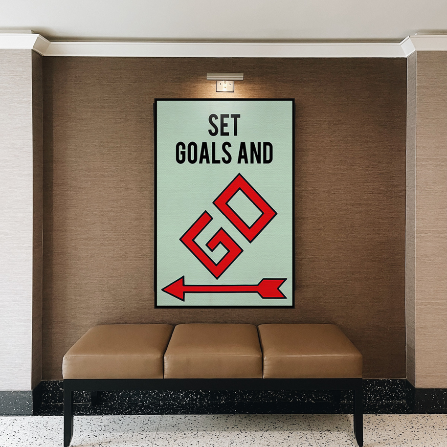 Set Goals and Go: Monopoly Canvas Wall Art-MinimalisticDecor.com
