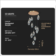 Shell Crystal Staircase Chandelier – Luxurious Pendant Light for Elegant Interiors-MinimalisticDecor.com