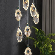 Shell Crystal Staircase Chandelier – Luxurious Pendant Light for Elegant Interiors-MinimalisticDecor.com