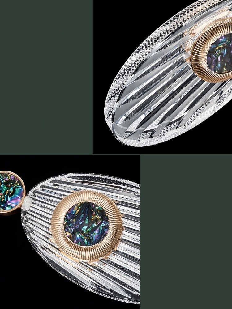 Shell Crystal Staircase Chandelier – Luxurious Pendant Light for Elegant Interiors-MinimalisticDecor.com