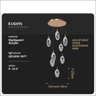 Shell Crystal Staircase Chandelier – Luxurious Pendant Light for Elegant Interiors-MinimalisticDecor.com