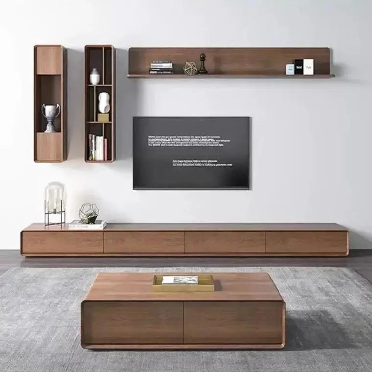 Simple Rack Oak Wood Minimalistic TV Stands & Entertainment Center-MinimalisticDecor.com