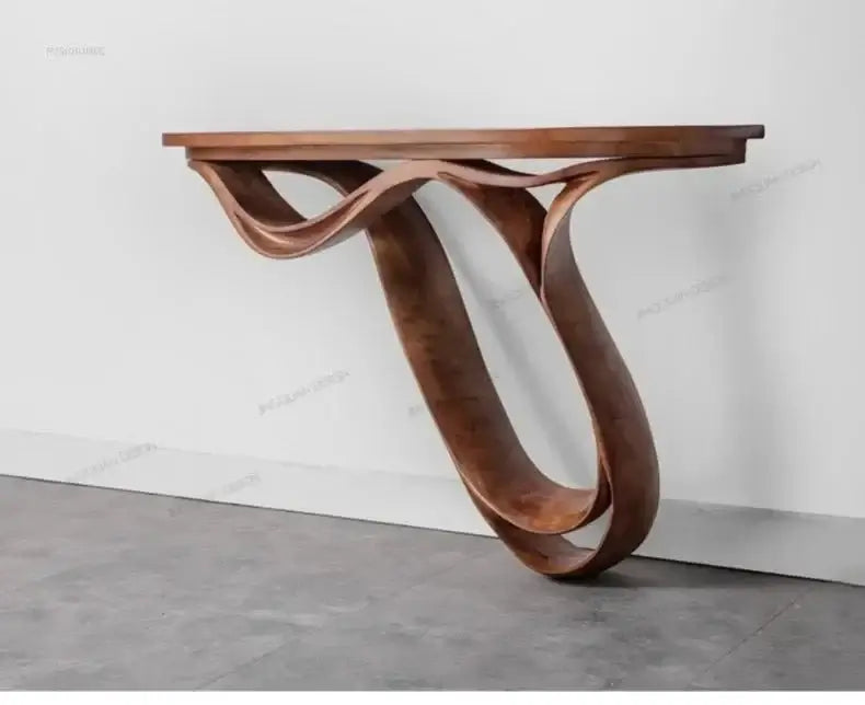 Simple Real Antique Oak Solid Wood Console Table-MinimalisticDecor.com