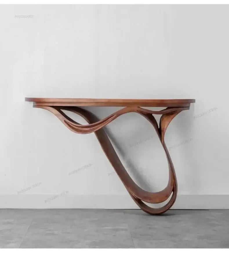 Simple Real Antique Oak Solid Wood Console Table-MinimalisticDecor.com