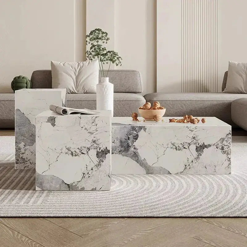 Sintered Stone Marble Coffee Table Trio-MinimalisticDecor.com
