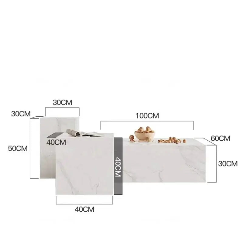 Sintered Stone Marble Coffee Table Trio-MinimalisticDecor.com