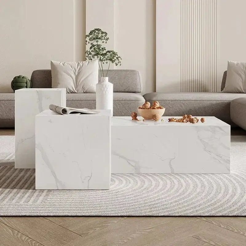 Sintered Stone Marble Coffee Table Trio-MinimalisticDecor.com
