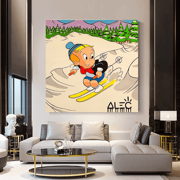 SkiingRichie Rich Canvas Wall Art: Enhance Your Skiing Décor-MinimalisticDecor.com