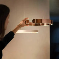 Sleek Minimalist Ring Chandelier - Aluminum Plated-MinimalisticDecor.com