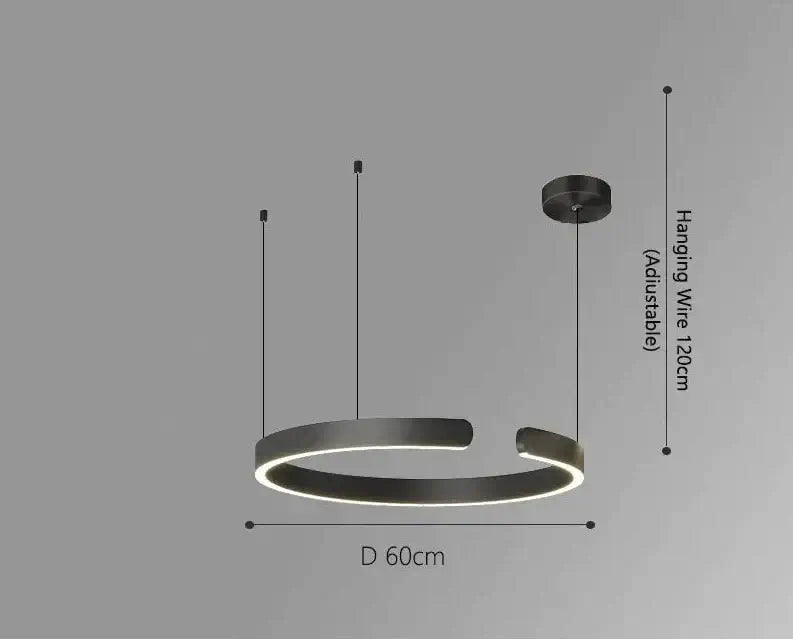 Sleek Minimalist Ring Chandelier - Aluminum Plated-MinimalisticDecor.com