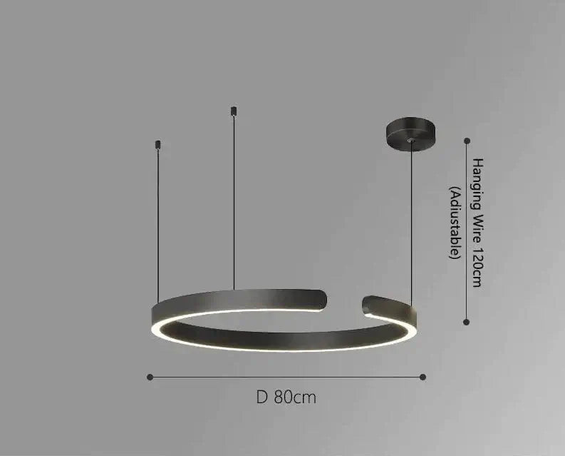 Sleek Minimalist Ring Chandelier - Aluminum Plated-MinimalisticDecor.com