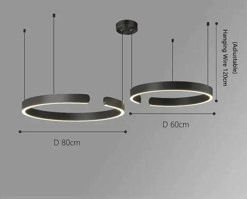 Sleek Minimalist Ring Chandelier - Aluminum Plated-MinimalisticDecor.com