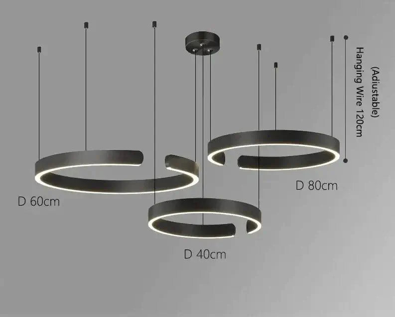 Sleek Minimalist Ring Chandelier - Aluminum Plated-MinimalisticDecor.com