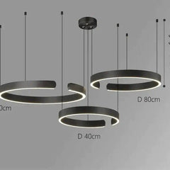 Sleek Minimalist Ring Chandelier - Aluminum Plated-MinimalisticDecor.com