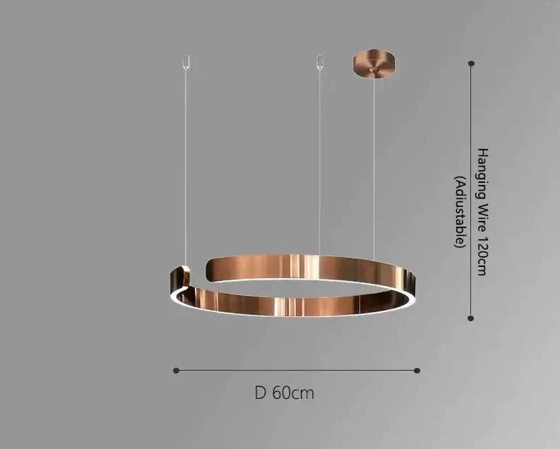 Sleek Minimalist Ring Chandelier - Aluminum Plated-MinimalisticDecor.com