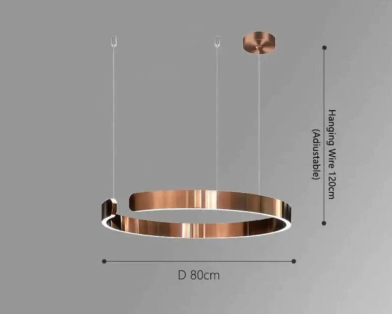 Sleek Minimalist Ring Chandelier - Aluminum Plated-MinimalisticDecor.com