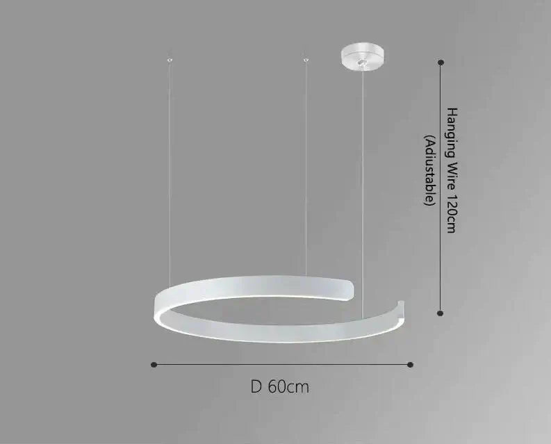 Sleek Minimalist Ring Chandelier - Aluminum Plated-MinimalisticDecor.com