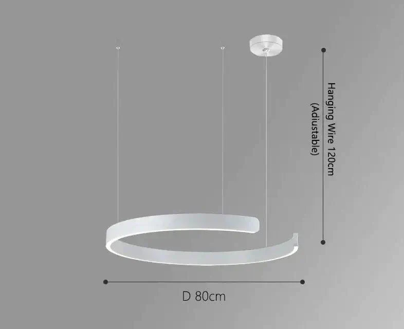 Sleek Minimalist Ring Chandelier - Aluminum Plated-MinimalisticDecor.com