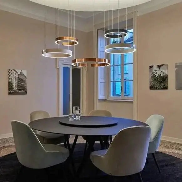 Sleek Minimalist Ring Chandelier - Aluminum Plated-MinimalisticDecor.com