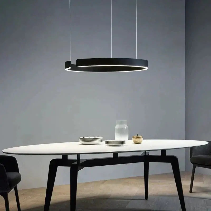 Sleek Minimalist Ring Chandelier - Aluminum Plated-MinimalisticDecor.com